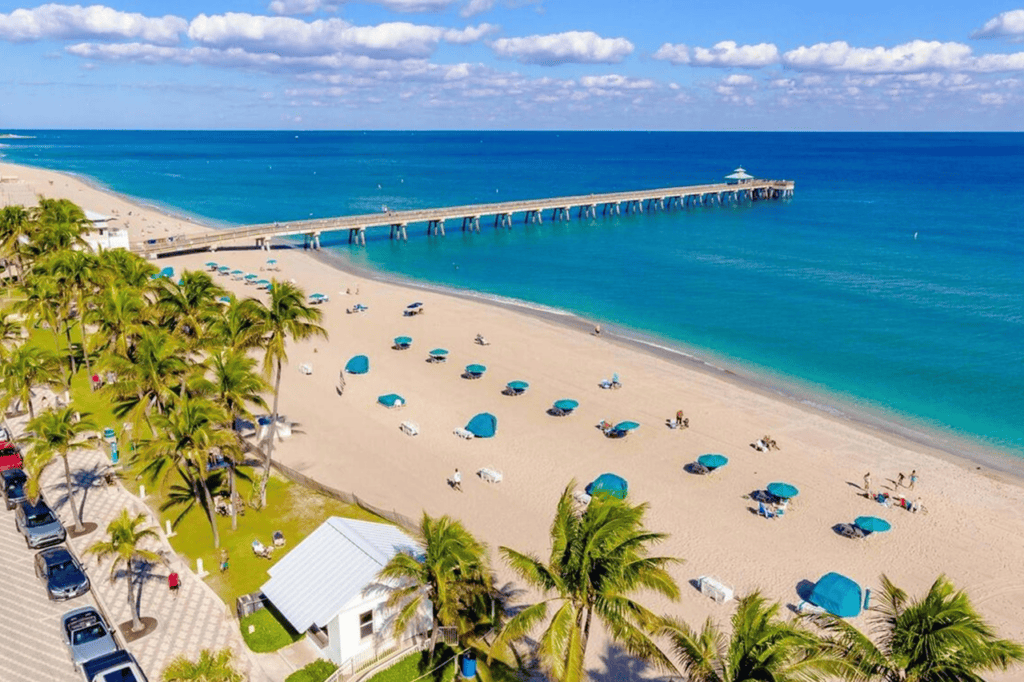 Aerial view of Deerfield Beach, Florida near Ember Dental